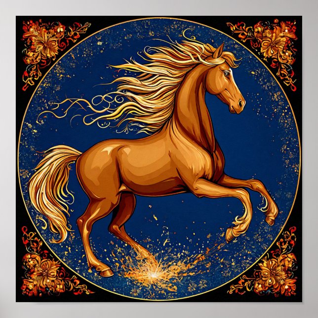 Poster Scène de fantaisie élégante de conte de fées de ch (Devant)