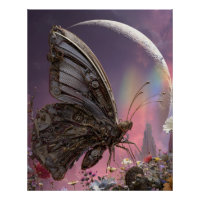 Scène de fantaisie papillon lunaire céleste