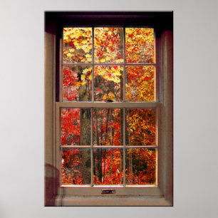 Poster Scène de fenêtre portable AUTUMN