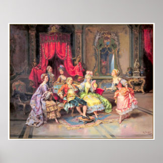 Poster Scène de fête vintage du XVIIIe siècle