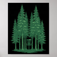 Scène de golf de disque de forêt pour disque