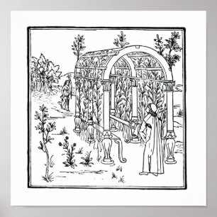 Poster Scène de jardin, de 'Hypnerotomachia Poliphili' a