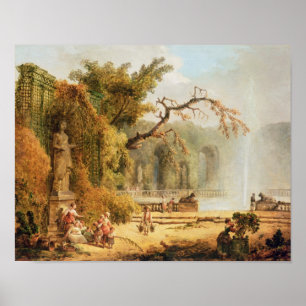 Poster Scène de jardin romantique