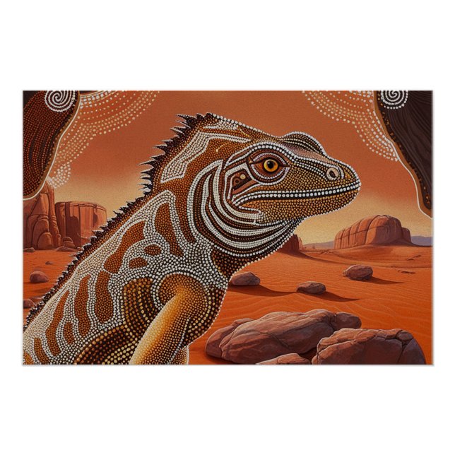 Poster Scène de la faune australienne Iguana Lizard (Devant)