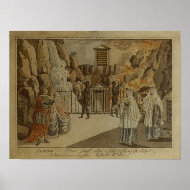 Poster Scène de "La Flûte magique" par Mozart, 1795 (Devant)