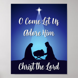 Poster Scène de la Nativité de Noël Religieuse Christ le