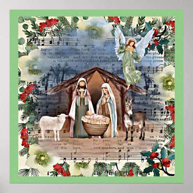 Poster Scène de la Nativité, Joy to the World, (Devant)
