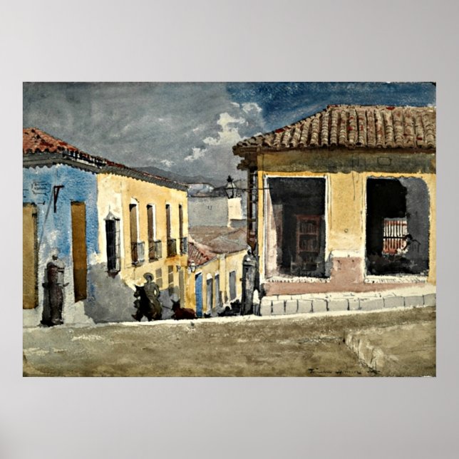 Poster Scène de la rue Santiago de Cuba (Devant)