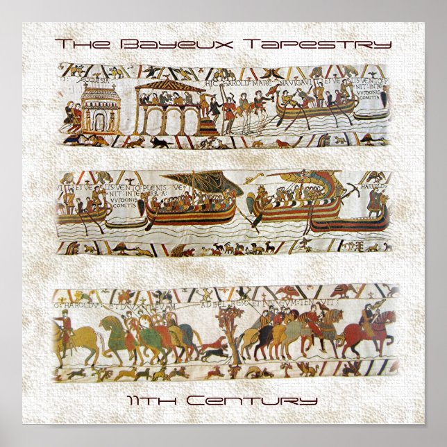Poster Scène de la Tapisserie de Bayeux (Devant)