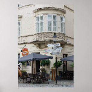 Poster Scène de la vieille ville de Bratislava avec direc