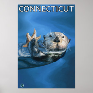 Poster Scène de loutre de ConnecticutSea