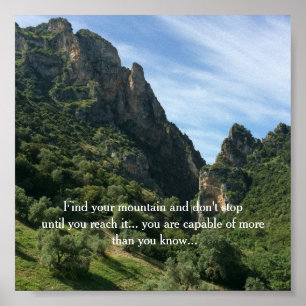 Poster Scène de montagne avec citation inspirante