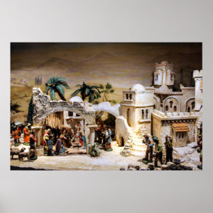 Poster Scène de nativité installée pour Noël