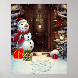 Poster Scène de Noël de Snowman