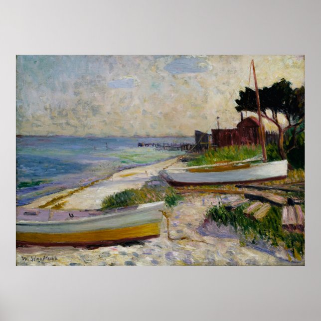 Poster Scène de plage de Glackens (Devant)