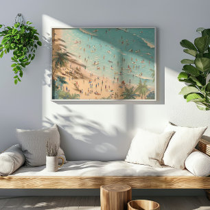 Poster Scène De Plage Tropicale   Été côtier
