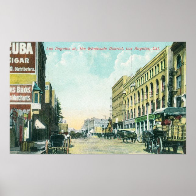 Poster Scène de quartier de gros sur Los Angeles Street (Devant)