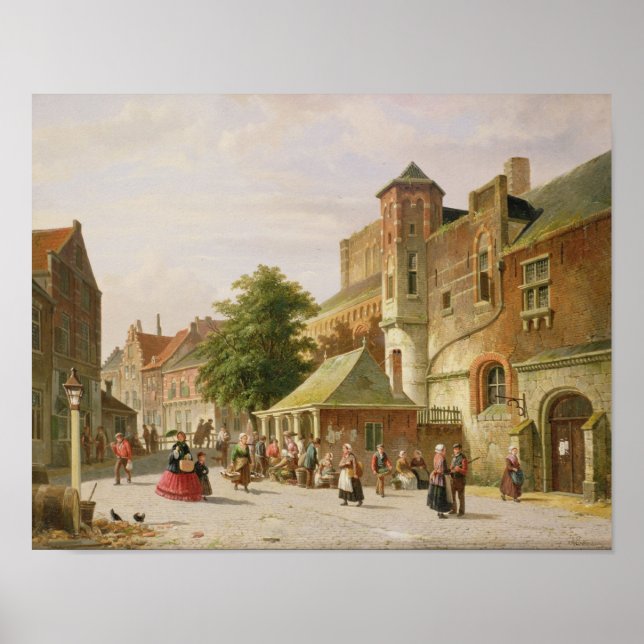 Poster Scène de rue à Amsterdam (Devant)