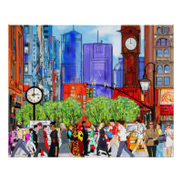 Scène de rue à New York avec des gens traversant l