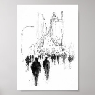 Poster Scène de rue Abstraite
