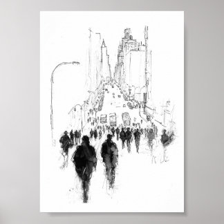 Poster Scène de rue Abstraite