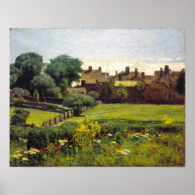 Poster Scène de village, Childe Hassam (Devant)