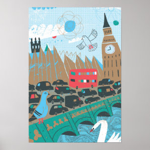 Poster Scène de ville du Royaume-Uni