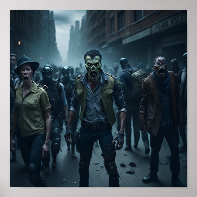 Poster Scène de Zombie Apocalypse (Devant)