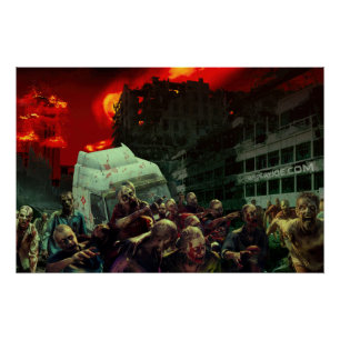 Poster Scène d'Halloween apocalyptique de SlipperyJoe gra