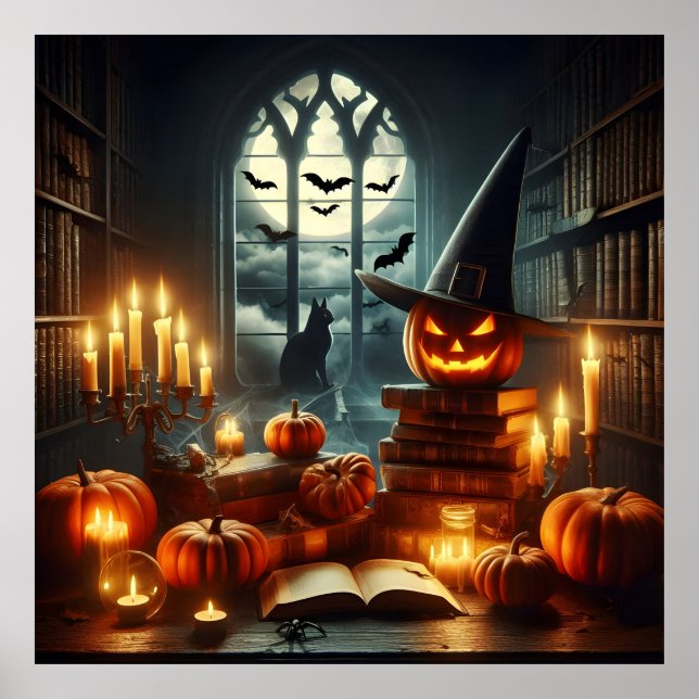 Poster Scène d'Halloween éffrayante (Devant)