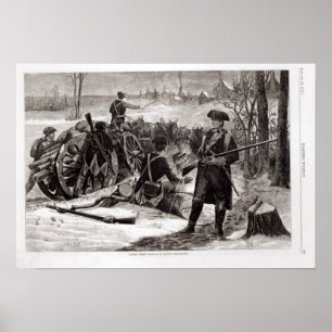 Poster Scène d'hiver au campement continental d'armée