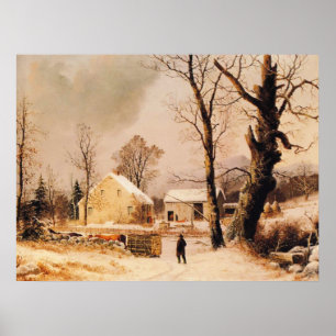 Poster Scène d'hiver en Nouvelle-Angleterre par Durrie