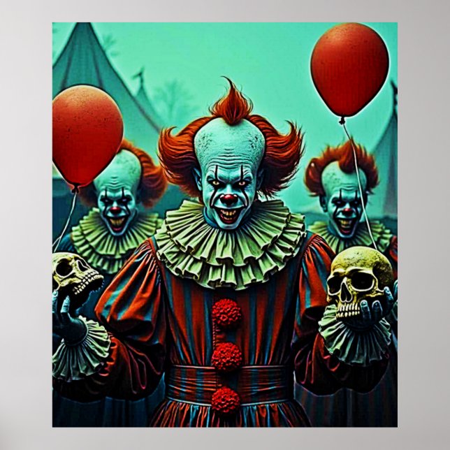 Poster Scène d'horreur de clown déplaisant (Devant)