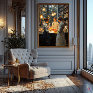 Poster Scène d'intérieur impressionniste – Studio à la lu