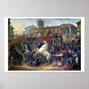 Poster Scène d'une course de cheval non montée à Rome