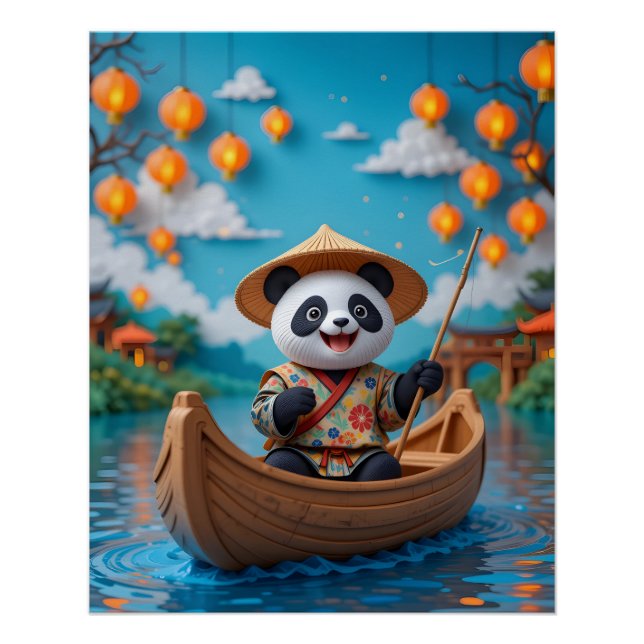 Poster Scène Festive Panda Boat (Devant)