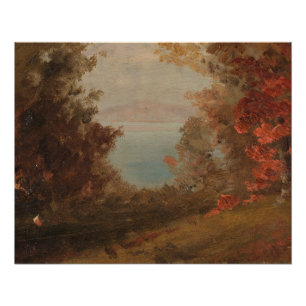 Poster Scène forestière En automne Hudson ou Maine 1860 A