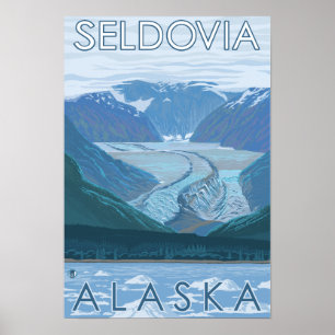 Poster Scène glaciaire - Seldovia, Alaska