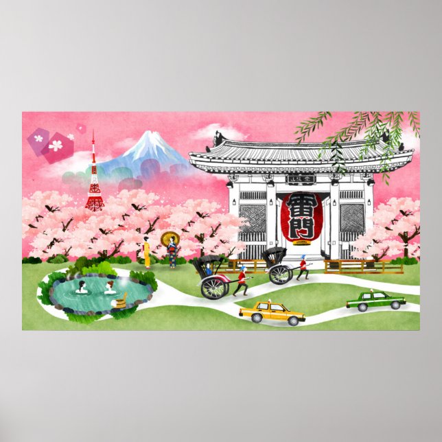 Poster Scène japonaise (Devant)