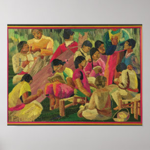 Poster Scène mexicaine de village