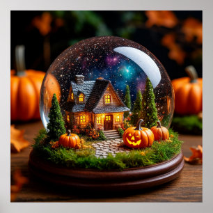Poster Scène miniature de cottage d'automne