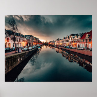 Poster Scène nocturne à leeuwarden