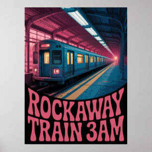 Poster Scène nocturne sur la plateforme du métro Rockaway
