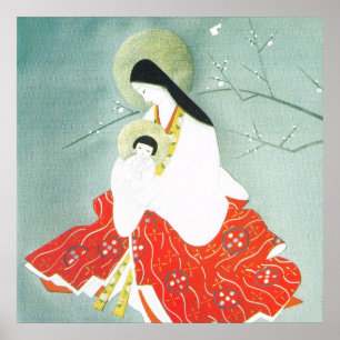 Poster Scène orientale, Mary et Jésus de nativité,