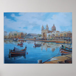 Poster Scène portuaire de Malte 1