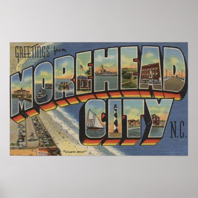 Poster Scènes de grandes lettres - Morehead City, NC (Devant)