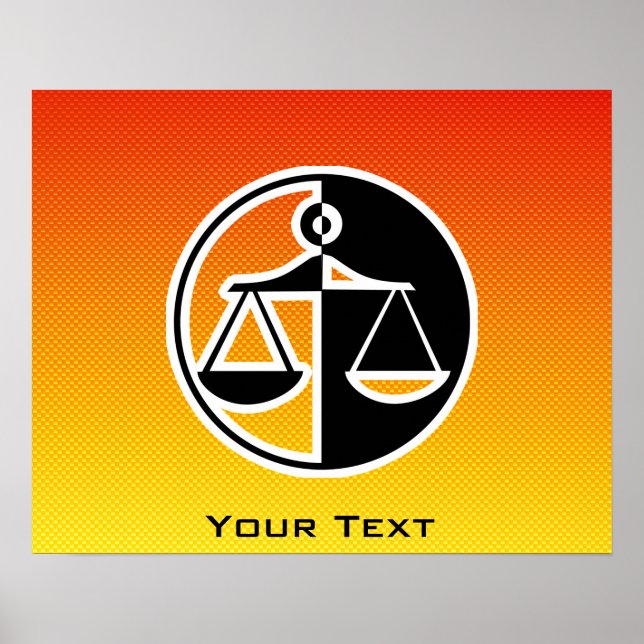Poster Scènes de justice orange jaune (Devant)