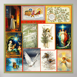 Poster Scènes de Noël et Collage de thèmes