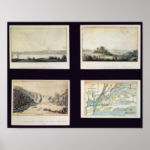 Poster Scènes nord-américaines et une carte de New York