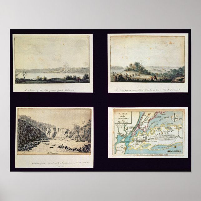 Poster Scènes nord-américaines et une carte de New York (Devant)